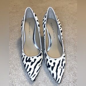 DONALD PLINER Calf Pony Hair Animal Print Pump Chunky Heels - Size 7